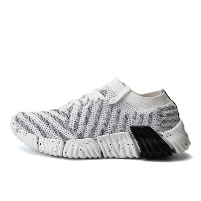 

2018 New Style Adult Summer Casual Shoes For Men Fly Weave Sock Comfortable Footware Unisex Mesh Male Shoes Outdoor
