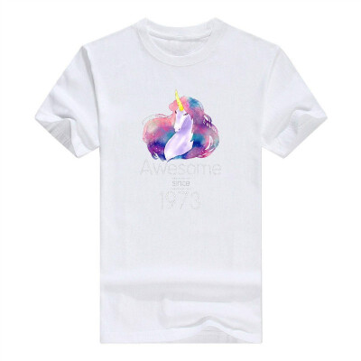 

45th Birthday Gift Unicorn Tshirt Awesome Since 1973 Tee