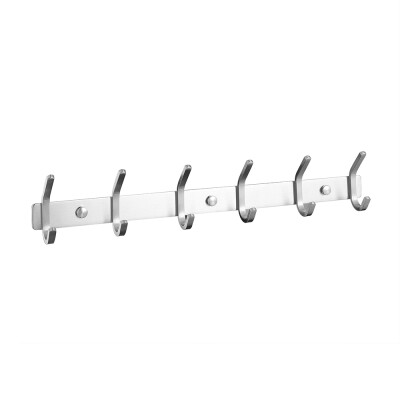 

Hook Rail Hook Rack 6 Hooks Stainless Steel Home Hook Towel Hook for Hanging Kitchen Tools Bathroom Towels