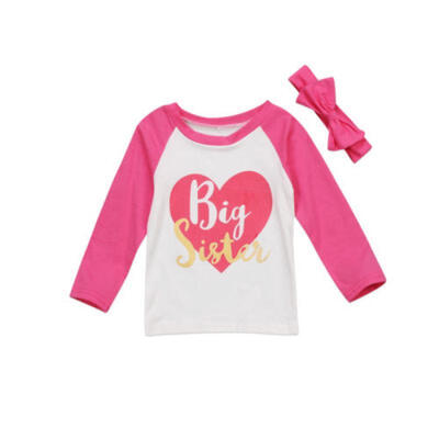 

AU Stock Infant Baby Girls LittleBig Sister Clothes Romper Outfits T-Shirt Tops