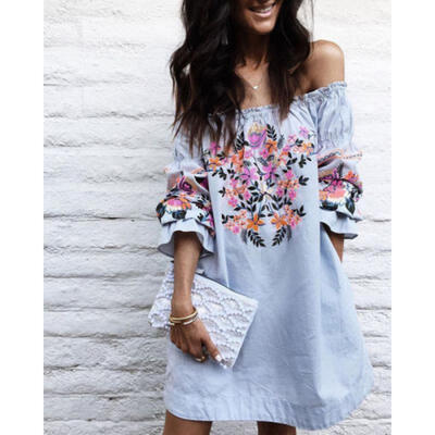 

Womens White Short Mini Dress Casual Beach Boho Summer Evening Party Sundress Us