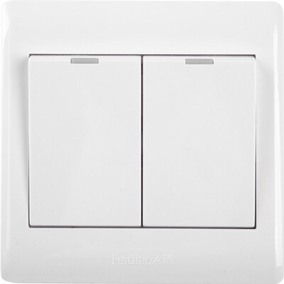

Feidiao feidiao switch socket panel double open double control dual dual control power wall switch panel 86 A3 Jia Run white