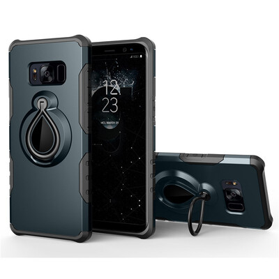 

Fivice Samsung Galaxy S8 Plus Case TPU Water Drop Ring Stand Car Power Magnetic Drop-proof Phone Case