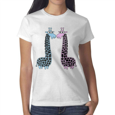 

Melinda Always Be Yourself Giraffe Womens White Tshirts Cotton Leisure T-Shirts