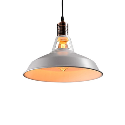 

Baycheer HL485929 White 27CM Metal Barn Style Shade Pendant One Light Ceiling Lighting in Bronze Finish