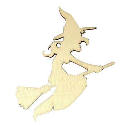 

UpperX 10pcs Wooden Halloween Witch Pendant Small Hangings Pendants Props for DIY Party Decor Supplies