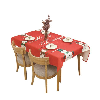 

Christmas Table Cloth Dining Table Decoration Home Rectangular Party Table Cover Elk Snowman Tree Christmas Ornament