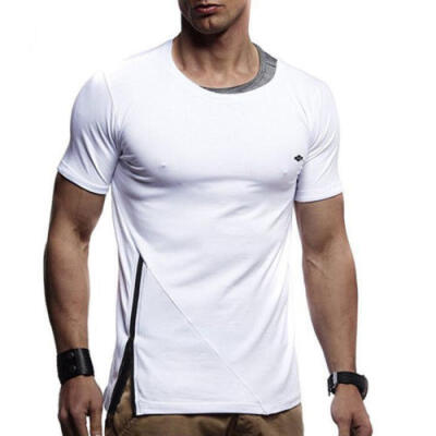 

Mens Slim Fit O-Neck Short Sleeve Muscle Tee T-shirtS Casual Tops Henley Shirts