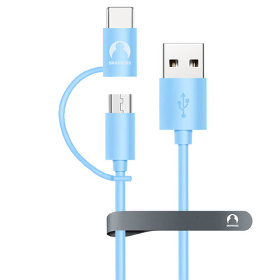 

Интеллектуальный кабель Micro USB и Type-C для зарядки и передачи данных Snowkids
