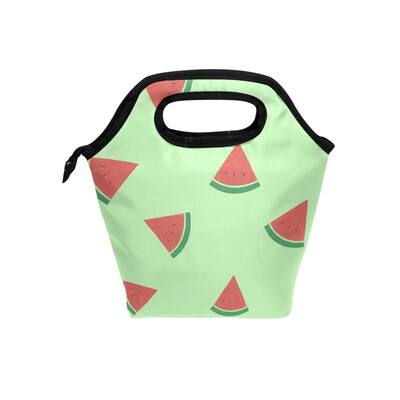 

Lunch Tote Bag Watermelon Piece Travel Picnic Insulated Lunch Handbags Portable Zipper Lunch Bag Box