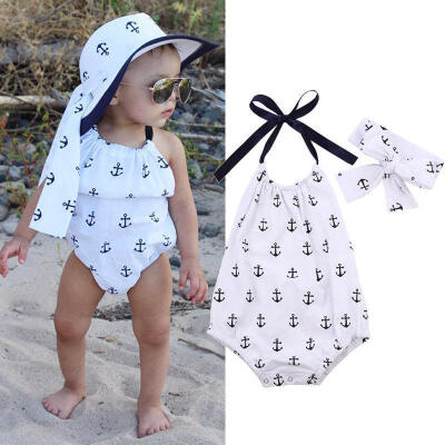 

Newborn Kids Infant Baby Girl Romper Jumpsuit Bodysuit Clothes Outfit Headband