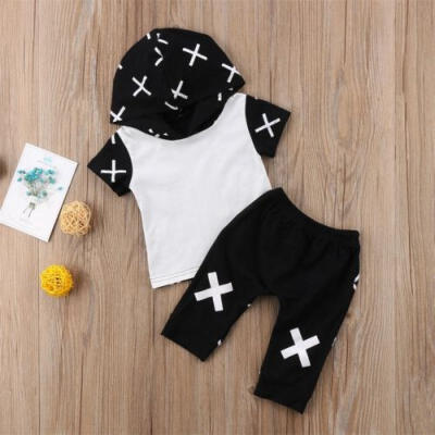 

2pcs Summer Baby Boy T-shirt TopsPants Trousers Outfit Toddler Kids Clothes Set