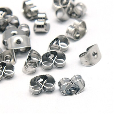 

PH PANDAHALL 200 Pieces 304 Stainless Steel Ear Nuts Safety Butterfly Earring Backs Earring Stoppers