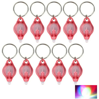 

Mini LED Flash Light Keychain Ring Torch Super Bright Colorful Light 10PCS