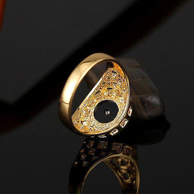 

Mens Gold Plated Medusa Onyx Signet Ring Size 89101112Wedding Ring Jewelry