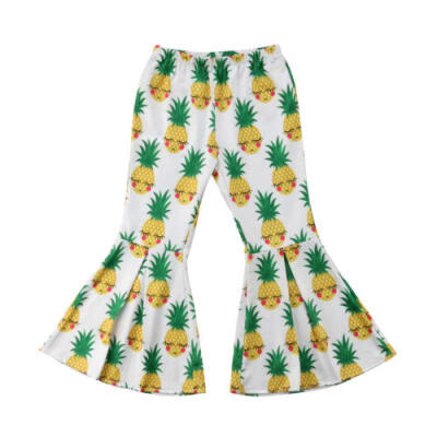 

Newborn Kid Baby Girl Long Pant Fruit Print Bottoms Flared Trousers Clothes 2-7Y