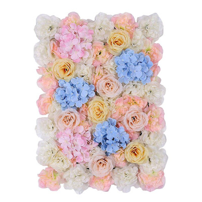 

UpperX Artificial Silk Flower Wall Diy Wedding Home Street Decoration - Light Blue Pink