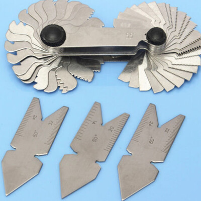 

4pcs Screw Thread Pitch Cutting Gauge Tool Set Centre Gage 55&60 Degree Inch&Metric Measuring Gauging Lathe Tools