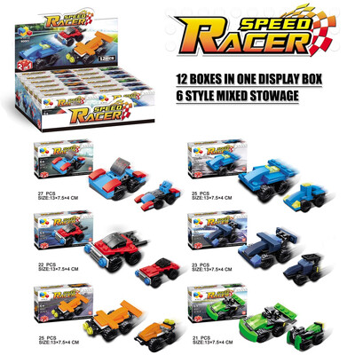 

Speed Racer Racing Mini DIY Educational Building Blocks Toys For Kids Changeable Toy Compatible With Lego Bricks Multicolor Sports