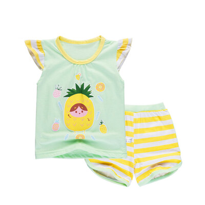 

Yue Tong Lai children's suit summer boy vest shorts suit sleeveless T-shirt summer Y1704-1 pineapple small love 120