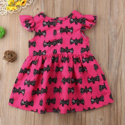 

USA Toddler Kids Baby Girls Cartoon Batman Print Sundress Holiday Dress Clothes