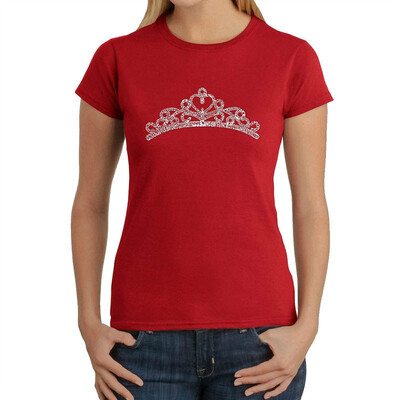 

Womens Word Art T-Shirt - Princess Tiara- LA Pop Art