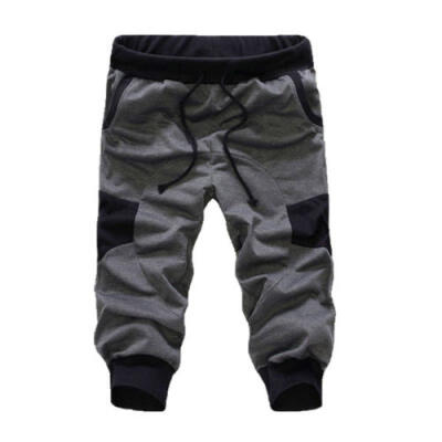 

34 Knee Men Jogger Short Loose Casual Gym Harem Pants Cropped Trousers Sport