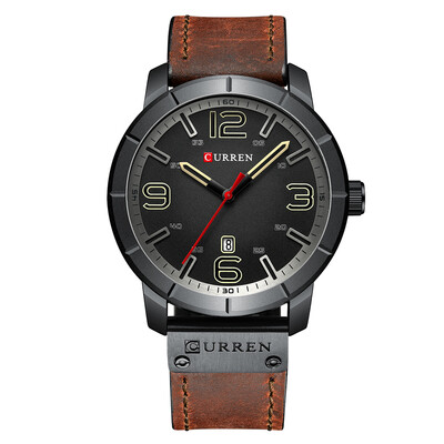 

CURREN 8327 Watch Men Brand Quartz Leather Daily Waterproof Round Dial Wrist Fashion Business Watch Relogio Masculino