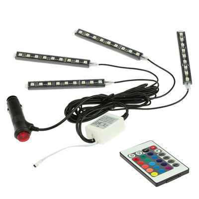 

4 in 1 Wireless Remote Control Interior Atmosphere Light Bar Car Floor Dash LED Decoration Lamp Kit 12V