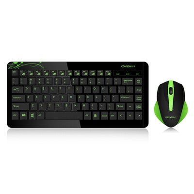 

Win Conson CS1000 mini wireless mouse&keyboard set slim notebook universal dark green