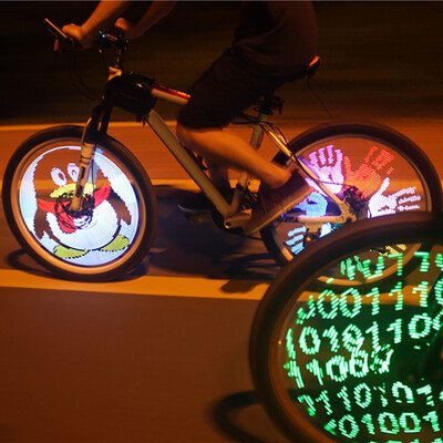 

DIY Programmable Bicycle Spoke Bike Wheel LED Light tire wheel spokes lights Double Sided Screen Display Image for Night Cycling