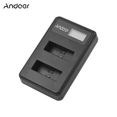 

Andoer LCD2-GOPRO5 Dual Battery Charger LCD Camera Battery Charging USB Input for GoPro Hero 7 Hero 6 Hero 5