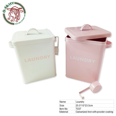 

Laundry Detergent Powder Storage Galvanized Tin Rust-proof Box with Sealing ring