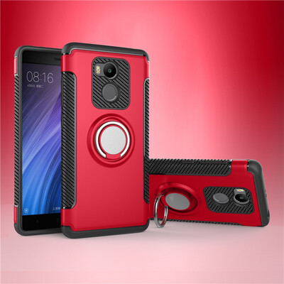 

Fivice Xiaomi Redmi 4 pro case PC metal ring shell magnetic car bracket TPU phone case