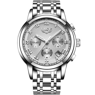 

LIGE 9849 Quartz Man Watch Unique Fashion Sport Casual Brand Quartz Clock Luxury Stainless Steel Strap Waterproof Wrist Watch Relo