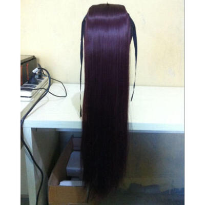 

UK Womens Long Straight Bobo Wig Lace Wigs Brazilian Glueless Hair Side-parted