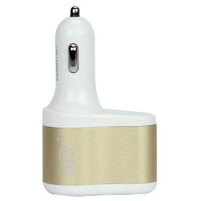 

Easy Tour Car Multi-function Charger Self-driving Equipment Cigarette Lighter Dual USB One Tow Two Car Charger Gold