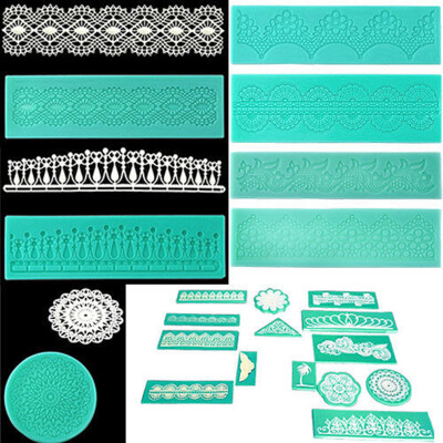 

Round Lace Shaped Silicone Mold Mould Fondant Cake Decoration Baking Tool Kit