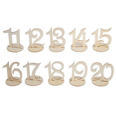 

Ginger Ray Wooden Table Numbers 1-1011-20-BEAUTIFUL BONTANICS - Wedding Party