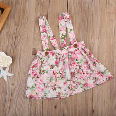 

Newborn Kid Baby Girl Floral Clothes Party Princess Bib Strap Tutu Skirt Dress W