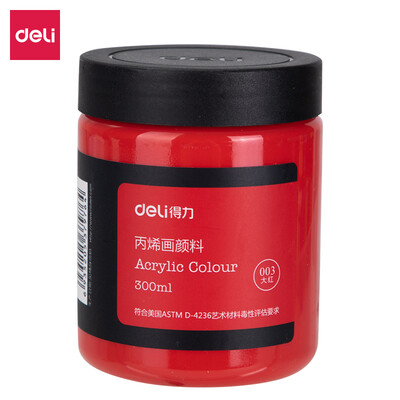 

Deli deli 300ml art painting acrylic paint hand-painted wall painting acrylic paint large bottle outdoor painted textile pigment 73875 red