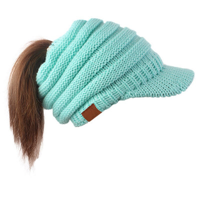 

Womens Knit Baseball Cap Open Ponytail Hat Mens&Womens Cap Ski Sports Cap