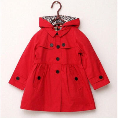 

2017 New Kids Girls Winter Clothes Fleece Outerwear Long Trench Wind Coat Jacket