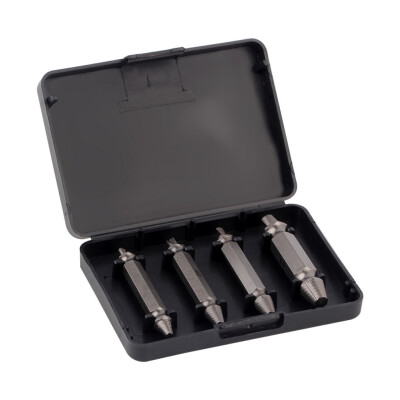 

4 in 1 Screw Extractor Drill Bits Guide Set Broken Damaged Bolt Remover