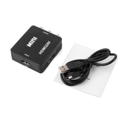 

New 1080P Mini Low power HDMI2AV Converter Full HD Adapter Black Cable KM