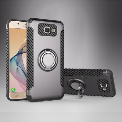 

Fivice Samsung Galaxy J5 Prime case PC metal ring shell magnetic car bracket TPU phone case