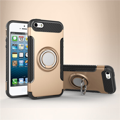 

Fivice iphone 55s5SE case PC metal ring shell magnetic car bracket TPU phone case