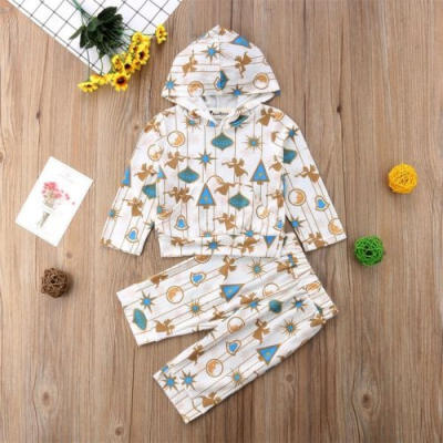 

Xmas Newborn Infant Kid Baby Girl Hooded Casual Tops Sweatshirt Pants Clothes