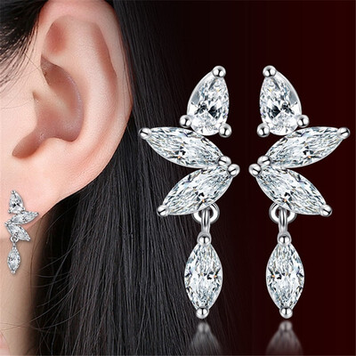 

Stud Earrings Bride Wedding Party Fashion Jewelry Brithday Gift Cubic Zirconia Female Ladies Accessories G30