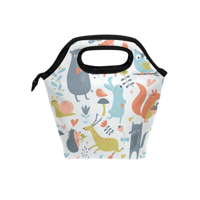 

Lunch Bag Tote Bag Forest Animals Travel Picnic Organizer Lunch Holder Handbags Lunch Bag Box for Office